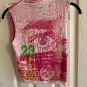 Jaded London Pink and Green Graphic Tank Top